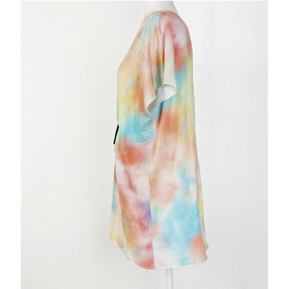 Zara Trafaluc Sz M Tie Dye Print Oversized Sweatshirt Shift Dress 80s Colorful - Picture 6 of 12